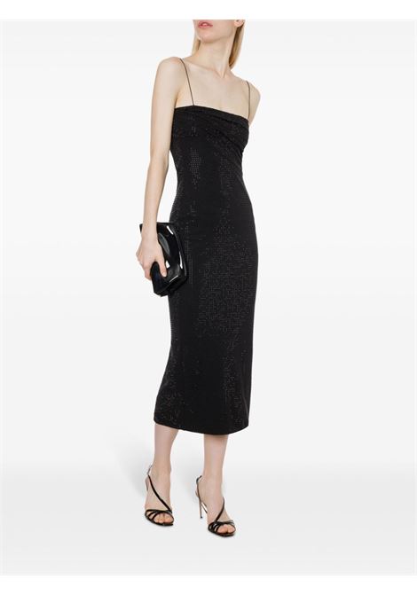 Black crystal-embellished midi dress Philosophy di Lorenzo Serafini - women PHILOSOPHY DI LORENZO SERAFINI | 045457250555